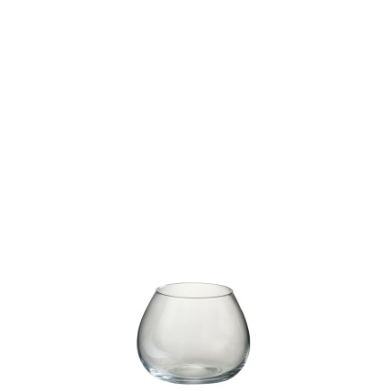 Jarrón de vidrio transparente de 19x19x15 cm
