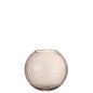 Vase rond cannelé en verre rose 20x20x18 cm Vase rond cannelé en verre rose 20x20x18 cm