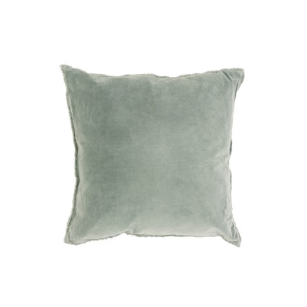 Cojín cuadrado de algodón y lino azul con borde corto de 45x45cm