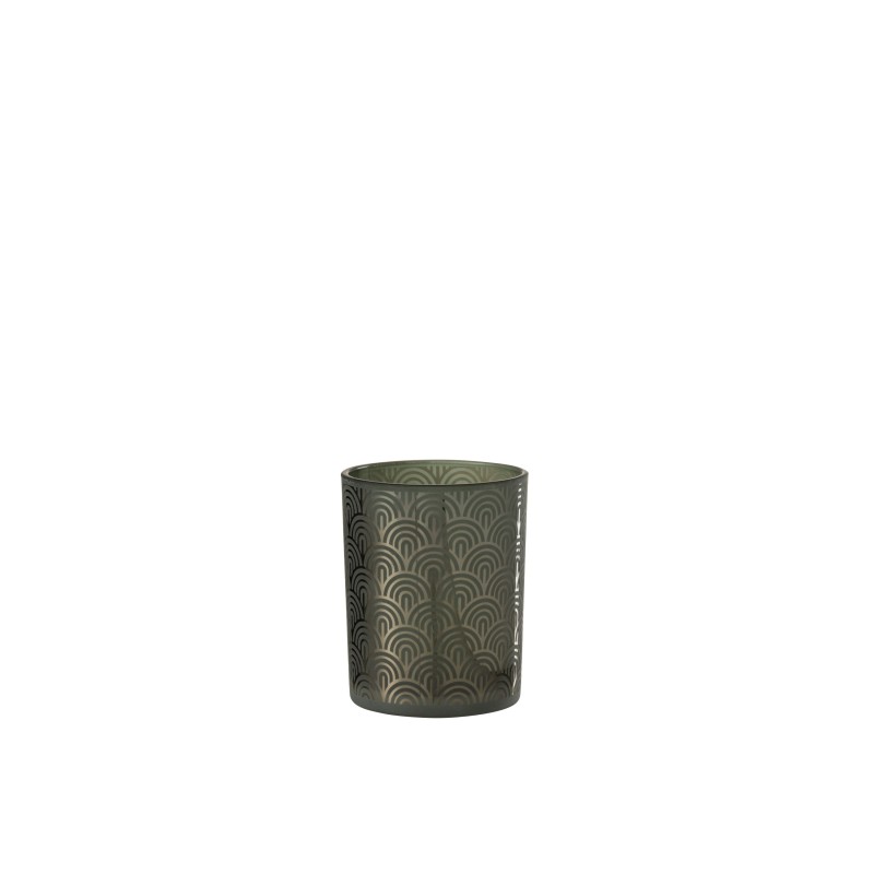 Portavelas de vidrio verde 10x10x12.5 cm Portavelas de vidrio verde 10x10x12.5 cm