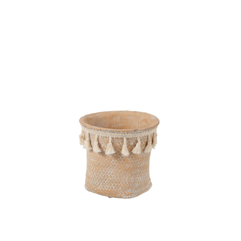 Cache-pot boho en ciment beige Cache-pot boho en ciment beige