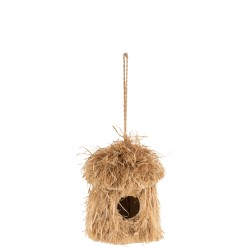 Nichoir rond en paille naturelle L26*l23*H55cm