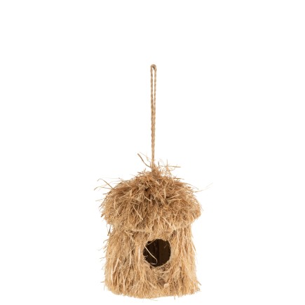 Nichoir rond en paille naturelle L26*l23*H55cm