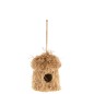 Nichoir rond en paille naturelle L26xl23xH55cm