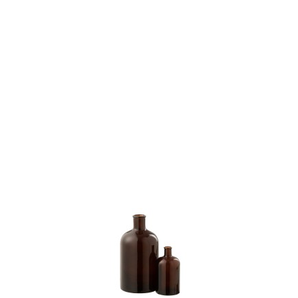Vase bouteille en verre marron 12x12x22 cm