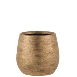 Cache-pot irrégulier en céramique doré 24x24x22 cm