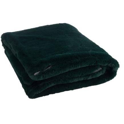 Plaid en polyester vert foncé 180x130 cm