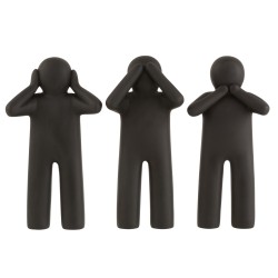 3 figurines P'tit Maurice de la sagesse en résine noir H41cm