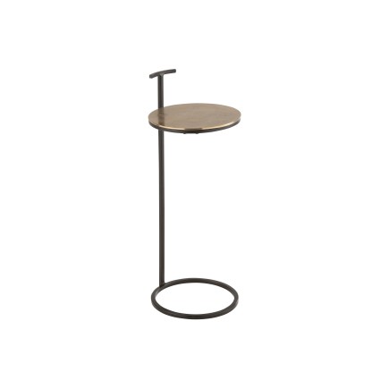 Consola de metal dorado de 25.5x25x65.5 cm.