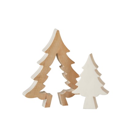 Árbol de navidad puzle madera de mango blanco/whitewash Alt. 3